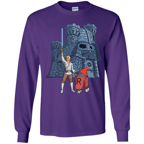 T-Shirts Purple / YS Darthskull Castle Youth Long Sleeve T-Shirt