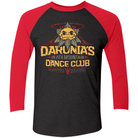 T-Shirts Vintage Black/Vintage Red / X-Small Darunia Dance Club Men's Triblend 3/4 Sleeve