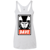 T-Shirts Heather White / X-Small Dave Women's Triblend Racerback Tank