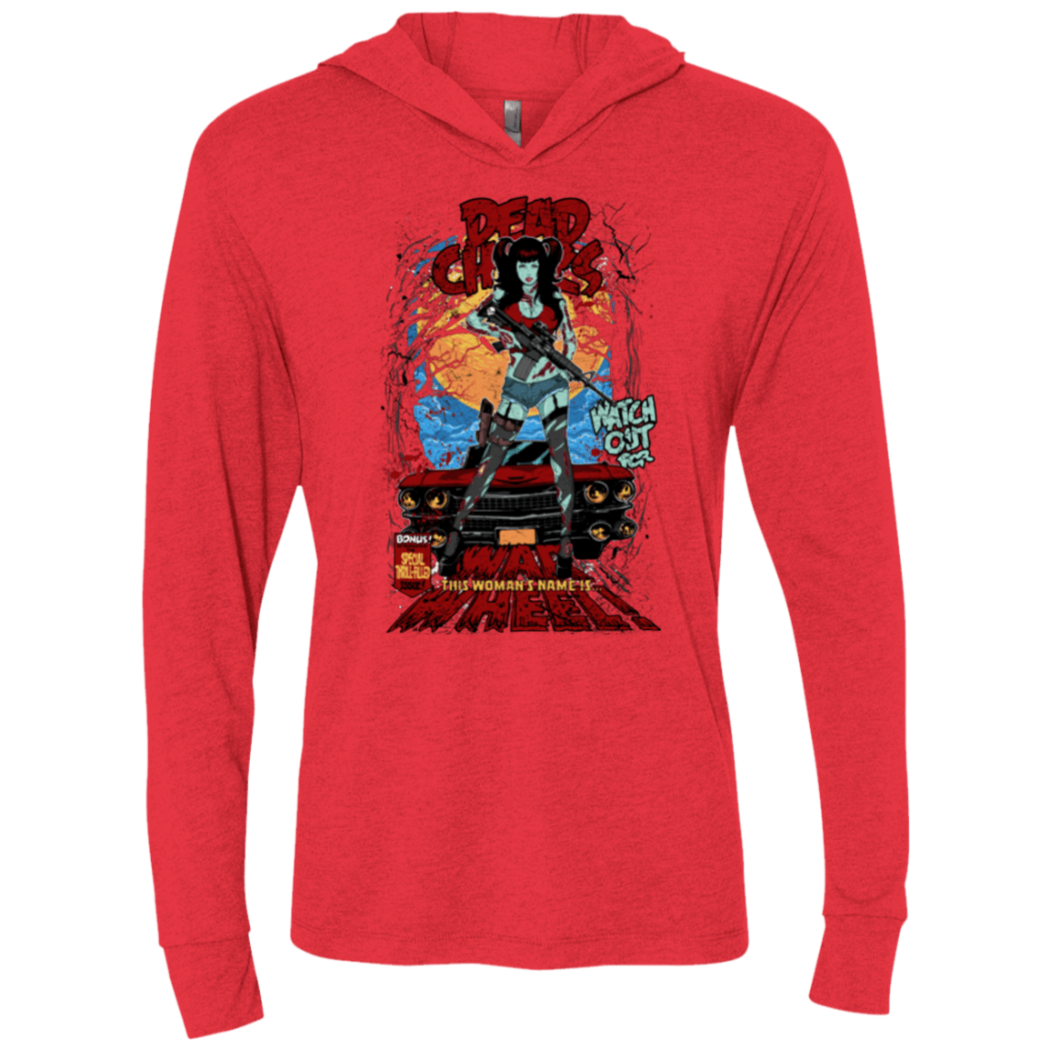 T-Shirts Vintage Red / X-Small Dead Chicks Triblend Long Sleeve Hoodie Tee