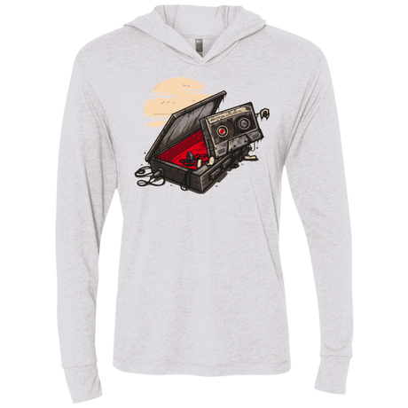 T-Shirts Heather White / X-Small Dead Man Walkman Triblend Long Sleeve Hoodie Tee