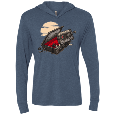 T-Shirts Indigo / X-Small Dead Man Walkman Triblend Long Sleeve Hoodie Tee