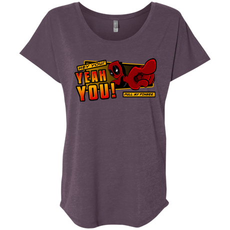 T-Shirts Vintage Purple / X-Small Dead Pull Triblend Dolman Sleeve