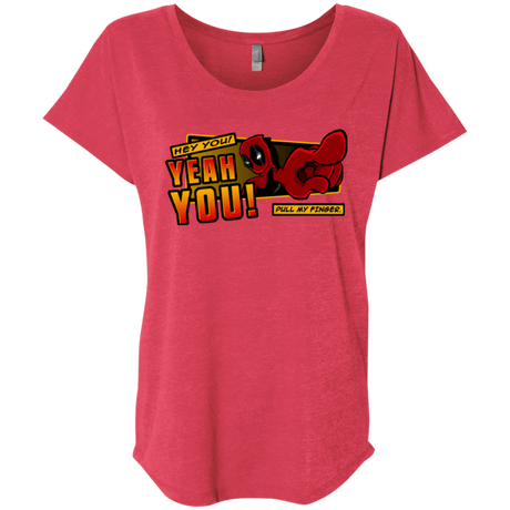 T-Shirts Vintage Red / X-Small Dead Pull Triblend Dolman Sleeve