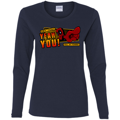 T-Shirts Navy / S Dead Pull Women's Long Sleeve T-Shirt