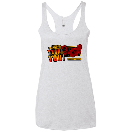 T-Shirts Heather White / X-Small Dead Pull Women's Triblend Racerback Tank