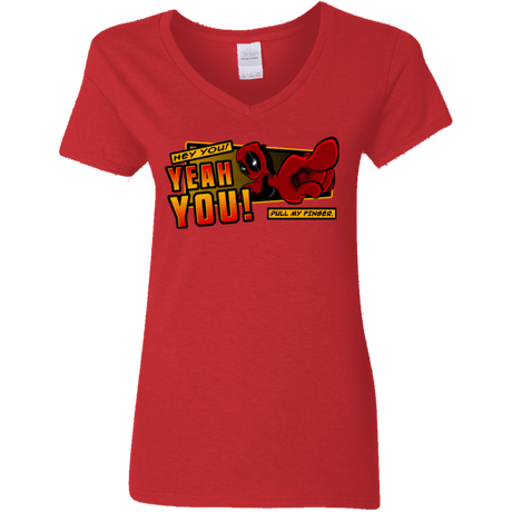 T-Shirts Red / S Dead Pull Women's V-Neck T-Shirt