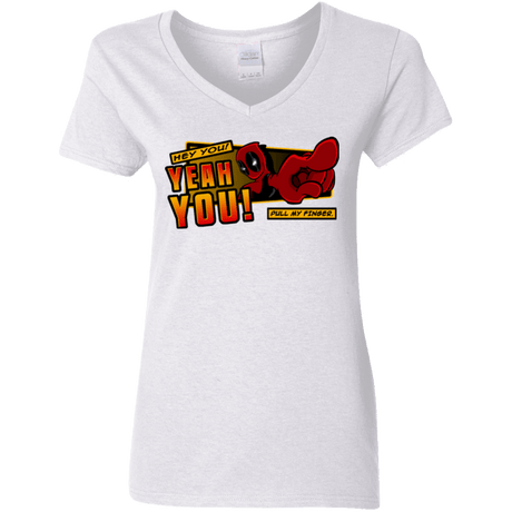 T-Shirts White / S Dead Pull Women's V-Neck T-Shirt