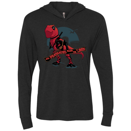 T-Shirts Vintage Black / X-Small Dead Rex Triblend Long Sleeve Hoodie Tee