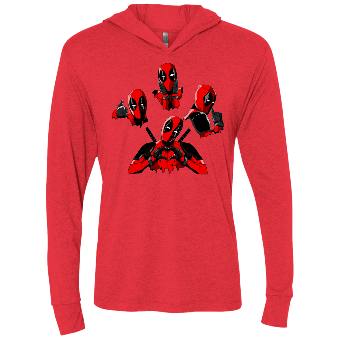 T-Shirts Vintage Red / X-Small Dead Rhapsody Triblend Long Sleeve Hoodie Tee