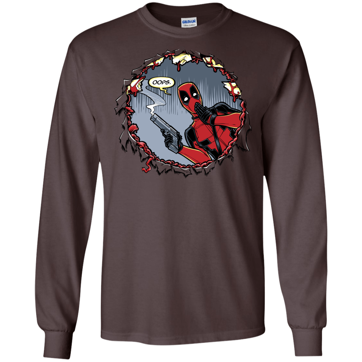 T-Shirts Dark Chocolate / S Deadpool 007 Men's Long Sleeve T-Shirt