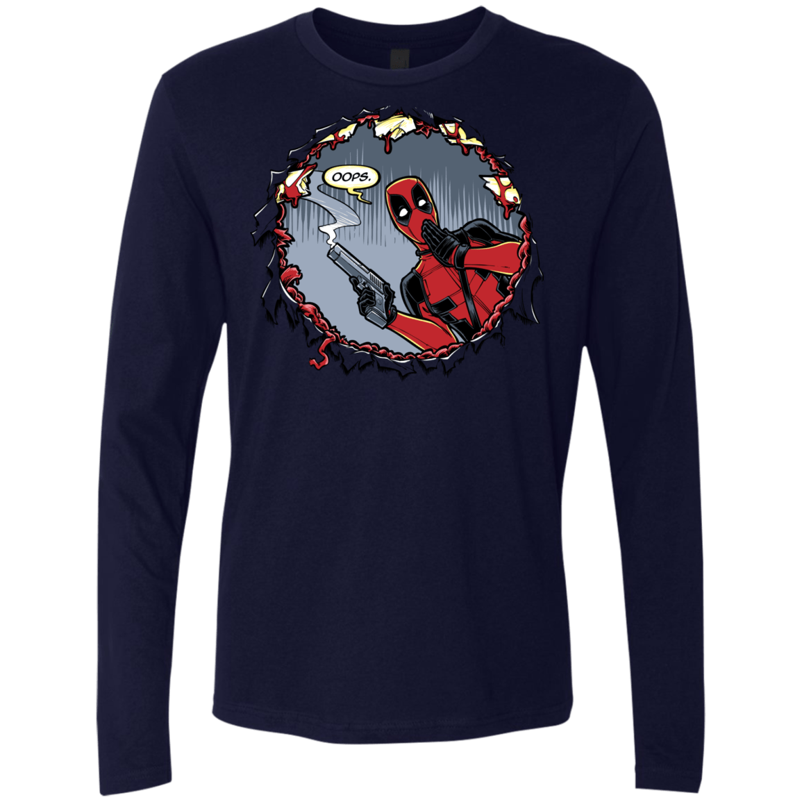 T-Shirts Midnight Navy / S Deadpool 007 Men's Premium Long Sleeve