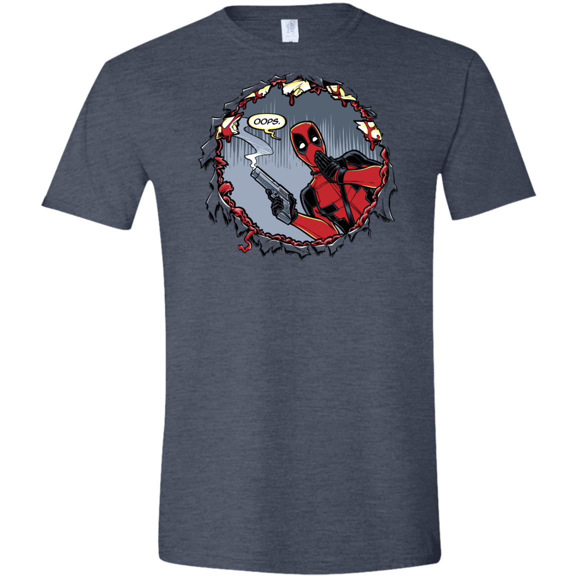 T-Shirts Heather Navy / S Deadpool 007 Men's Semi-Fitted Softstyle