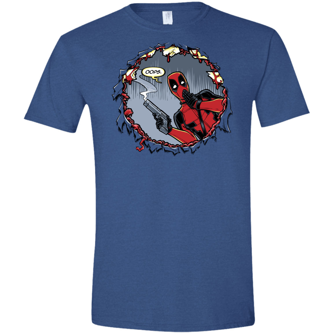 T-Shirts Heather Royal / X-Small Deadpool 007 Men's Semi-Fitted Softstyle