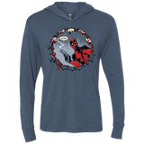 T-Shirts Indigo / X-Small Deadpool 007 Triblend Long Sleeve Hoodie Tee