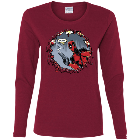 T-Shirts Cardinal / S Deadpool 007 Women's Long Sleeve T-Shirt