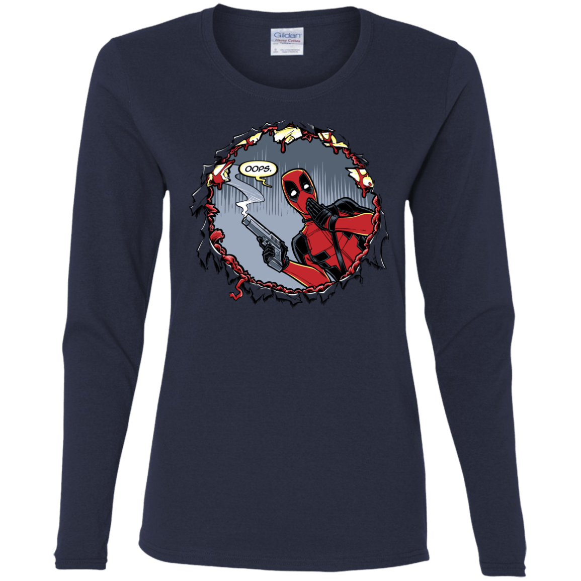 T-Shirts Navy / S Deadpool 007 Women's Long Sleeve T-Shirt