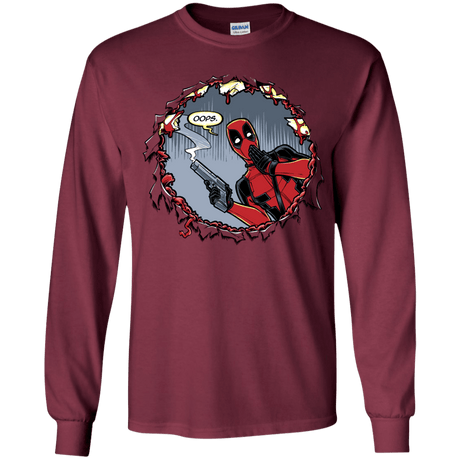 T-Shirts Maroon / YS Deadpool 007 Youth Long Sleeve T-Shirt