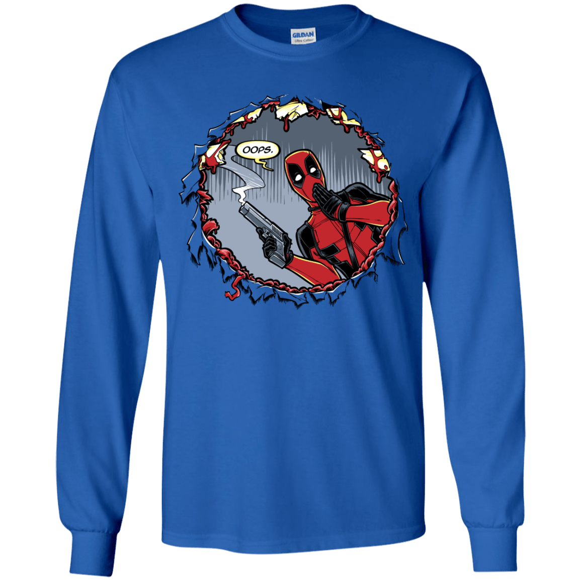 T-Shirts Royal / YS Deadpool 007 Youth Long Sleeve T-Shirt