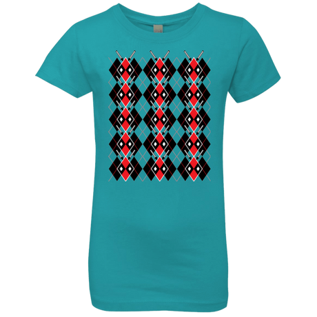 T-Shirts Tahiti Blue / YXS Deadpool Argyle Girls Premium T-Shirt