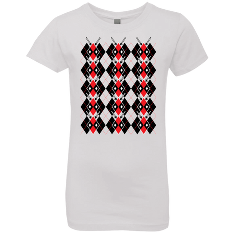 T-Shirts White / YXS Deadpool Argyle Girls Premium T-Shirt