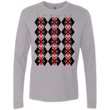 T-Shirts Heather Grey / Small Deadpool Argyle Men's Premium Long Sleeve