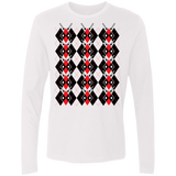 T-Shirts White / Small Deadpool Argyle Men's Premium Long Sleeve