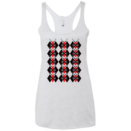 T-Shirts Heather White / X-Small Deadpool Argyle Women's Triblend Racerback Tank