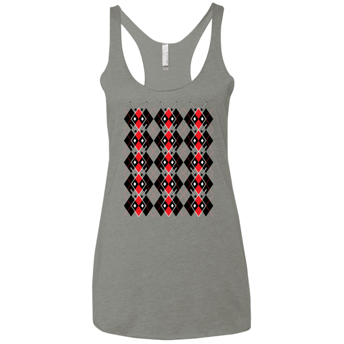 T-Shirts Venetian Grey / X-Small Deadpool Argyle Women's Triblend Racerback Tank