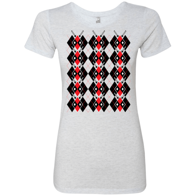 T-Shirts Heather White / Small Deadpool Argyle Women's Triblend T-Shirt