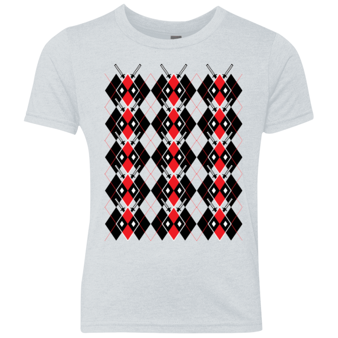 T-Shirts Heather White / YXS Deadpool Argyle Youth Triblend T-Shirt