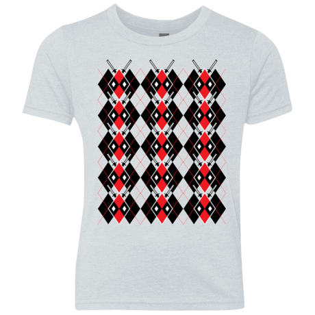T-Shirts Heather White / YXS Deadpool Argyle Youth Triblend T-Shirt