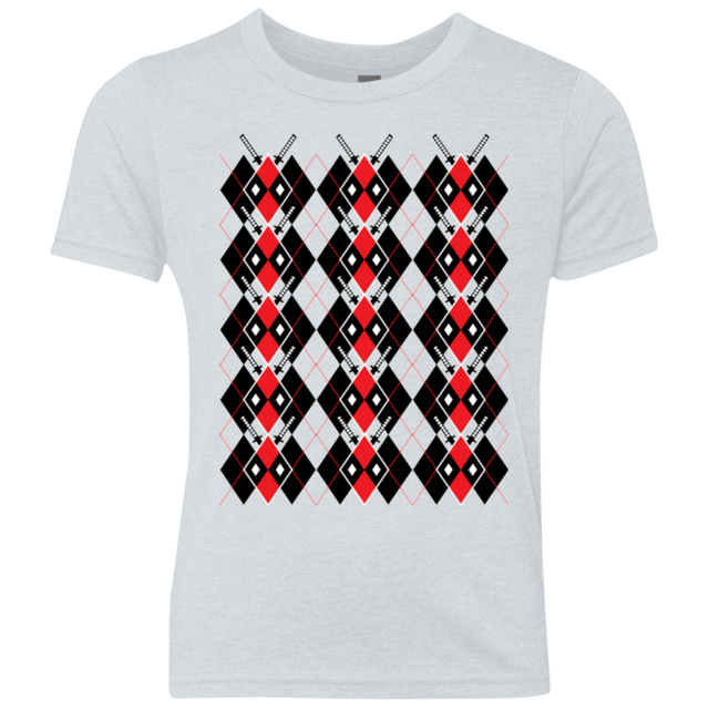 T-Shirts Heather White / YXS Deadpool Argyle Youth Triblend T-Shirt