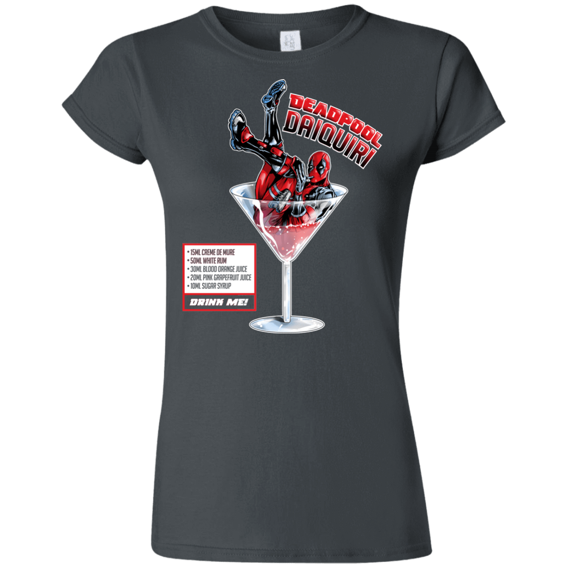 T-Shirts Charcoal / S Deadpool Daiquiri Junior Slimmer-Fit T-Shirt