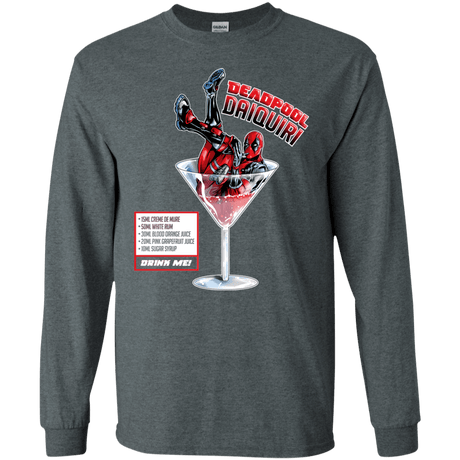 T-Shirts Dark Heather / S Deadpool Daiquiri Men's Long Sleeve T-Shirt