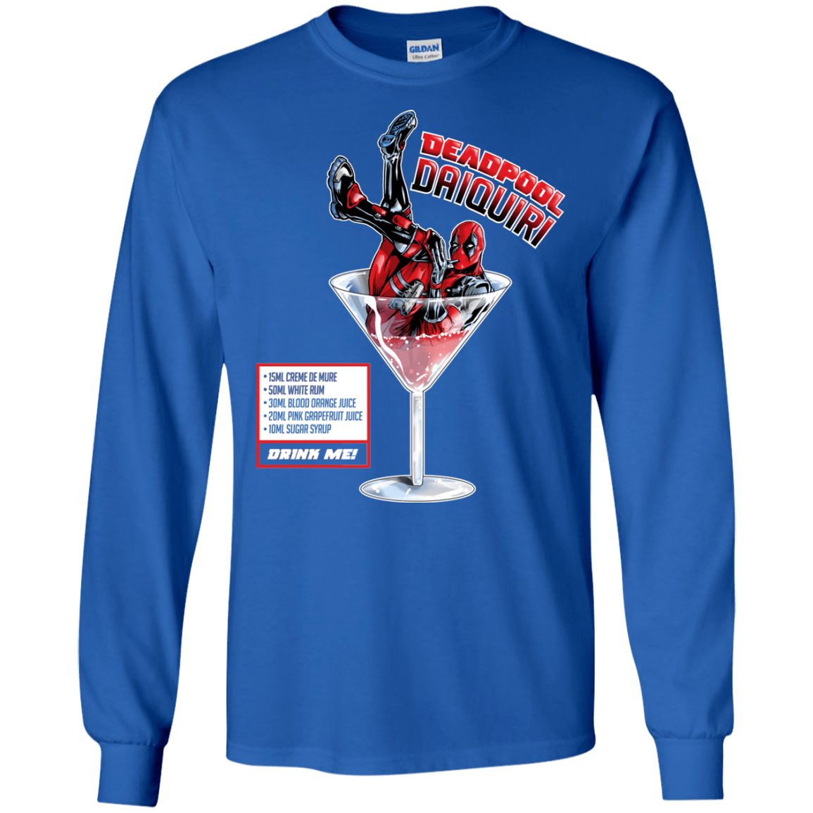T-Shirts Royal / S Deadpool Daiquiri Men's Long Sleeve T-Shirt