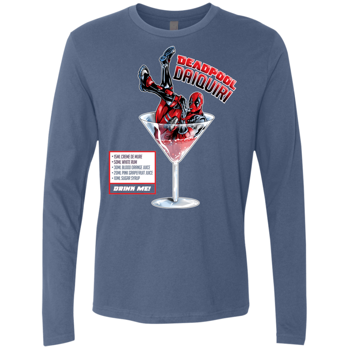 T-Shirts Indigo / S Deadpool Daiquiri Men's Premium Long Sleeve