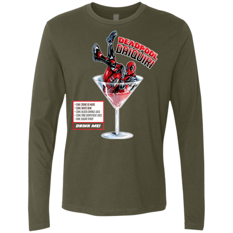 T-Shirts Military Green / S Deadpool Daiquiri Men's Premium Long Sleeve