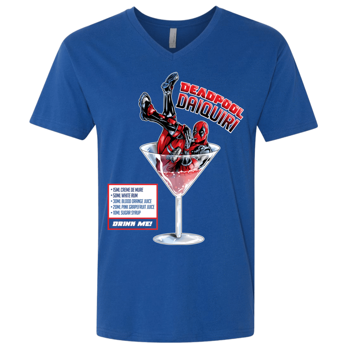 T-Shirts Royal / X-Small Deadpool Daiquiri Men's Premium V-Neck