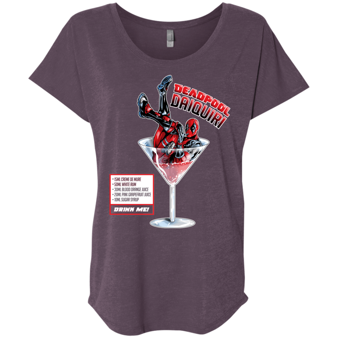 T-Shirts Vintage Purple / X-Small Deadpool Daiquiri Triblend Dolman Sleeve