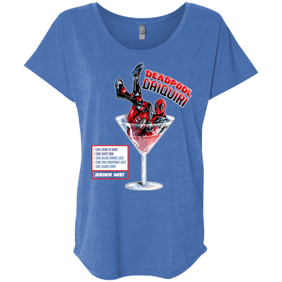 T-Shirts Vintage Royal / X-Small Deadpool Daiquiri Triblend Dolman Sleeve