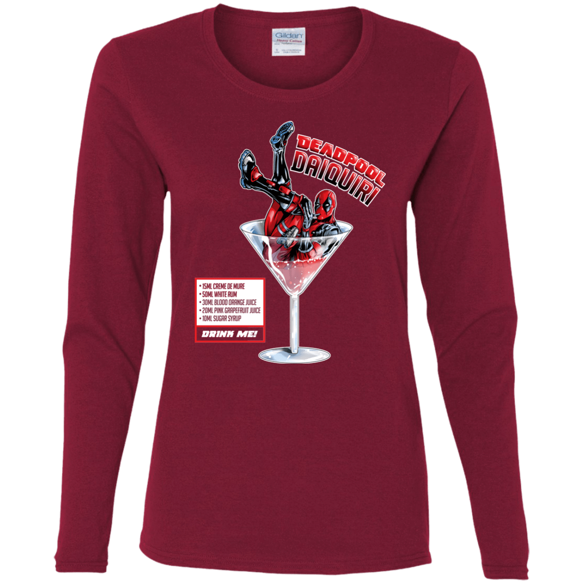 T-Shirts Cardinal / S Deadpool Daiquiri Women's Long Sleeve T-Shirt