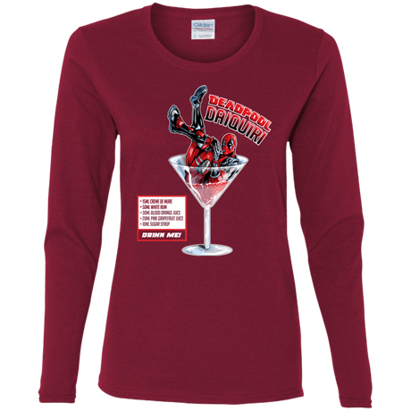 T-Shirts Cardinal / S Deadpool Daiquiri Women's Long Sleeve T-Shirt