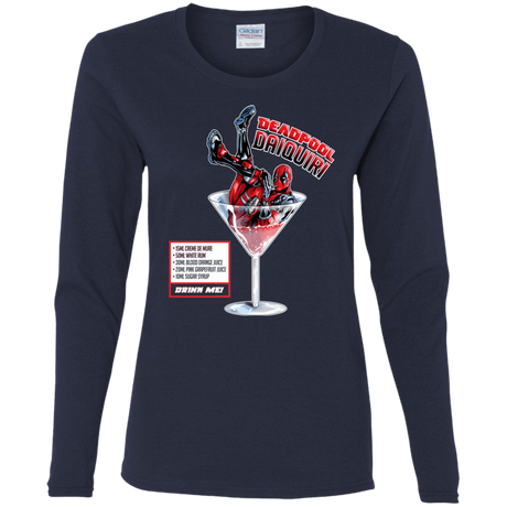 T-Shirts Navy / S Deadpool Daiquiri Women's Long Sleeve T-Shirt