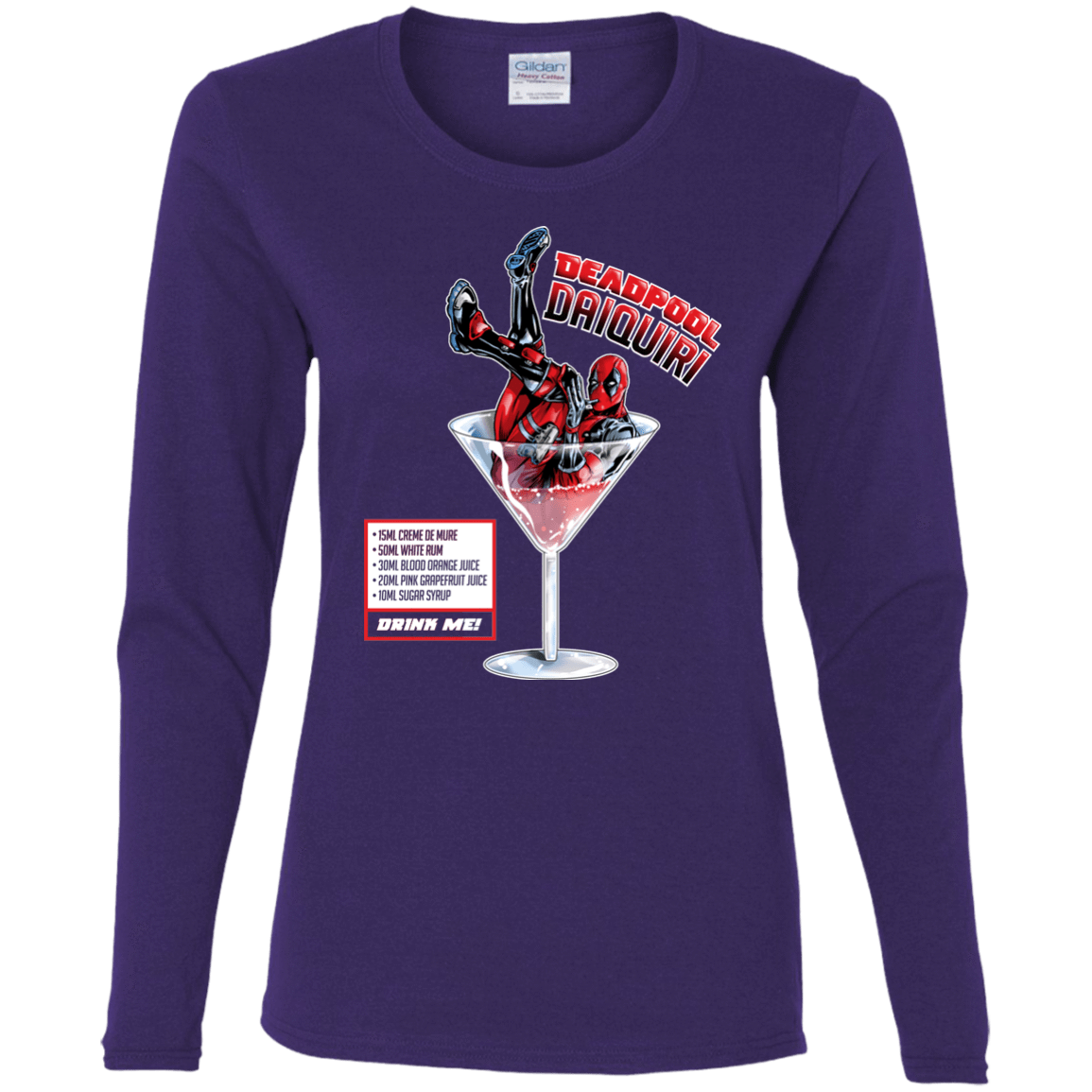 T-Shirts Purple / S Deadpool Daiquiri Women's Long Sleeve T-Shirt