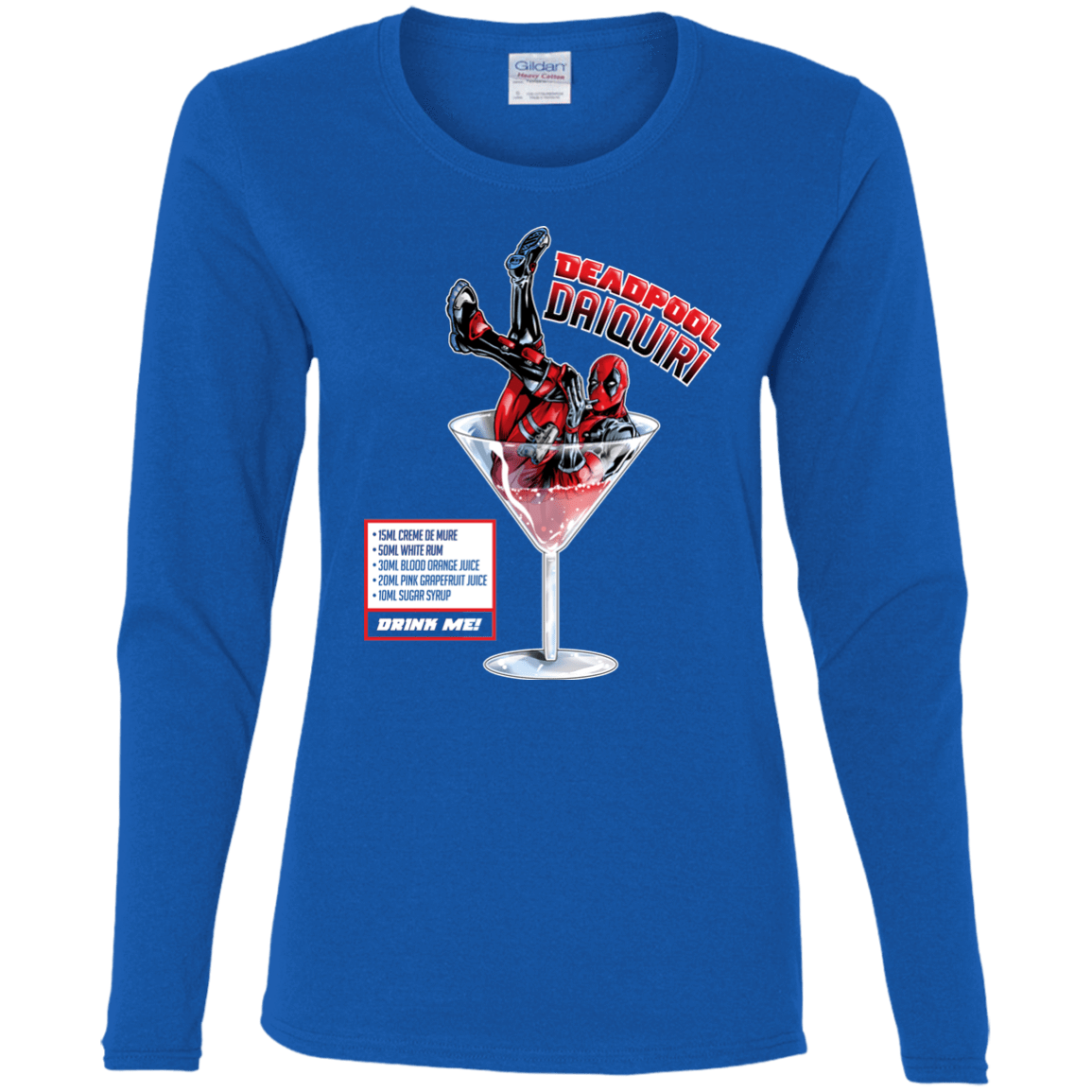 T-Shirts Royal / S Deadpool Daiquiri Women's Long Sleeve T-Shirt