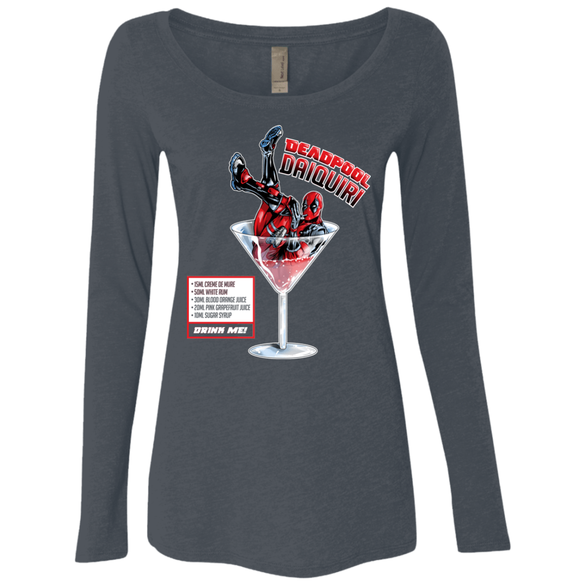 T-Shirts Vintage Navy / S Deadpool Daiquiri Women's Triblend Long Sleeve Shirt