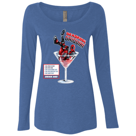T-Shirts Vintage Royal / S Deadpool Daiquiri Women's Triblend Long Sleeve Shirt