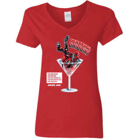 T-Shirts Red / S Deadpool Daiquiri Women's V-Neck T-Shirt