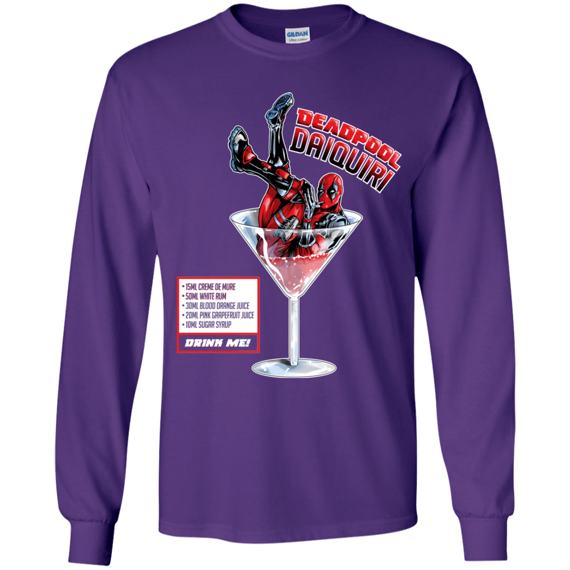 T-Shirts Purple / YS Deadpool Daiquiri Youth Long Sleeve T-Shirt